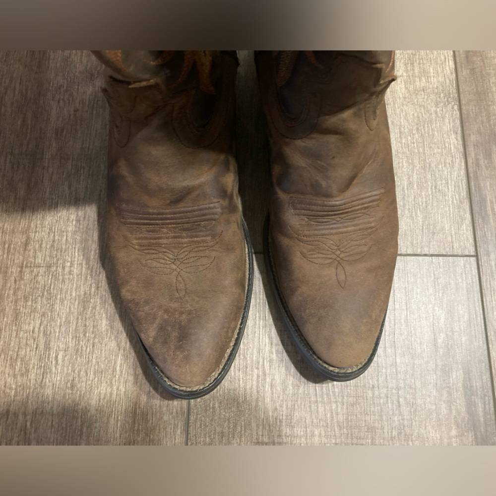 Justin stampede huck brown medium round toe western work boots - Picture 4 of 12
